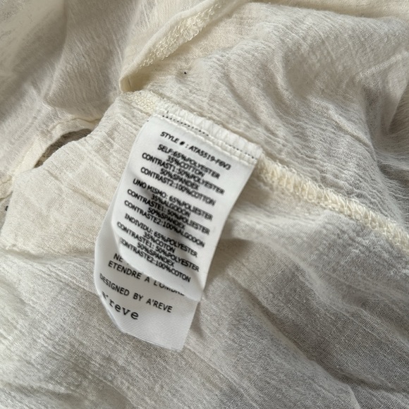 a’reve tunic style shirt with lace bottom detailing. Large. Beige with cream. - Picture 7 of 8